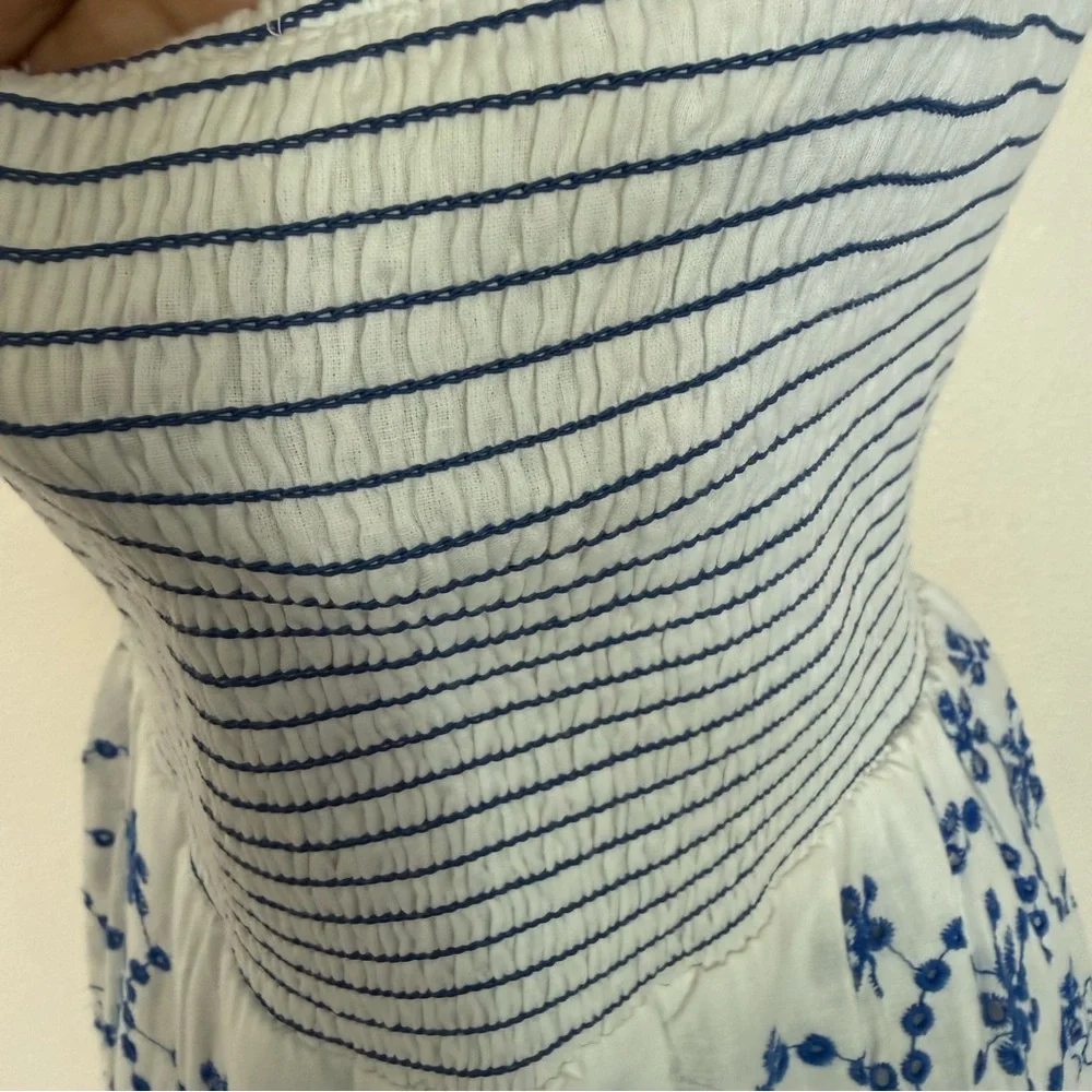Chic Blue and White Floral Maxi Dress - Picture 8 of 14